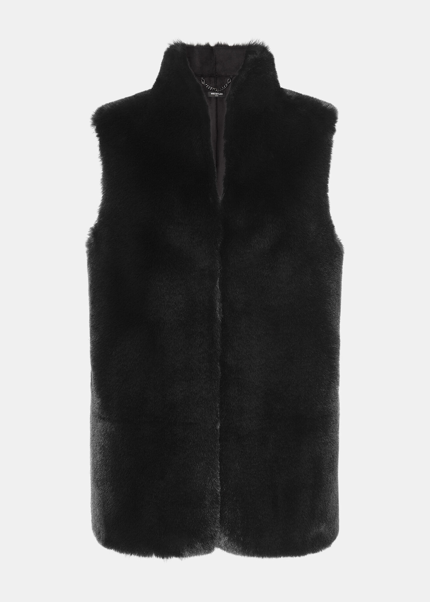Black Faux Fur Gilet | WHISTLES | Whistles US |