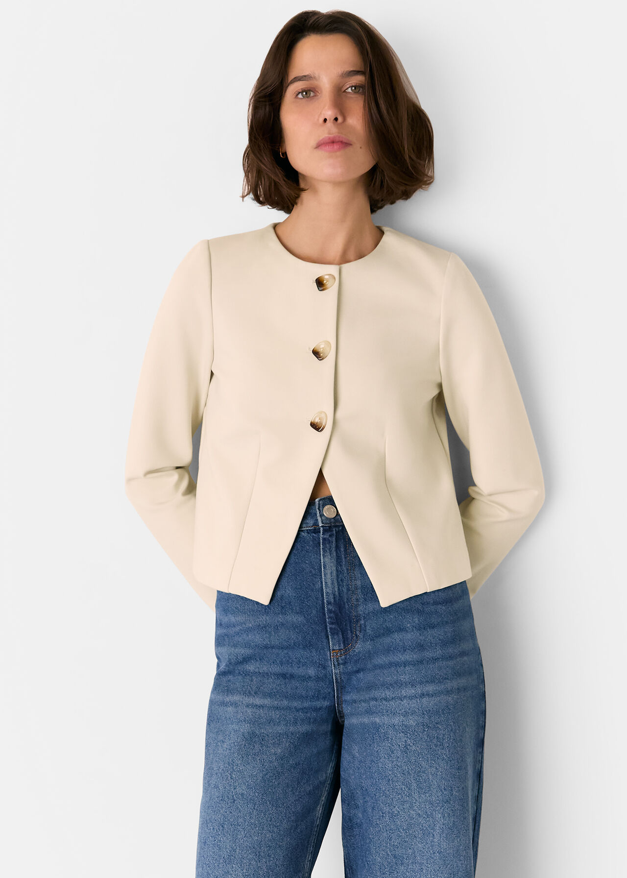 Whistles Anne Ponte Button Jacket