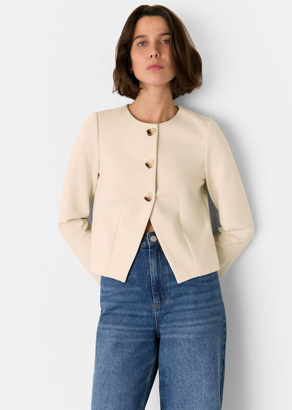 Ivory Anne Ponte Button Jacket