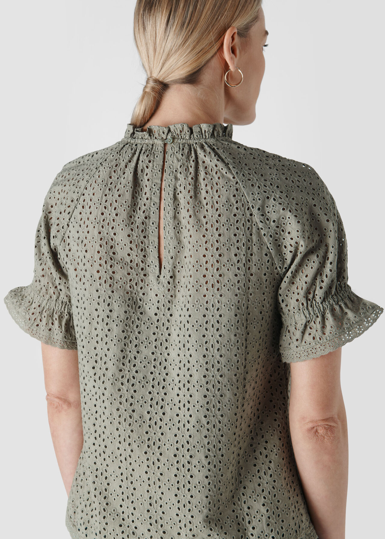 Augustina Broderie Top Pale Green