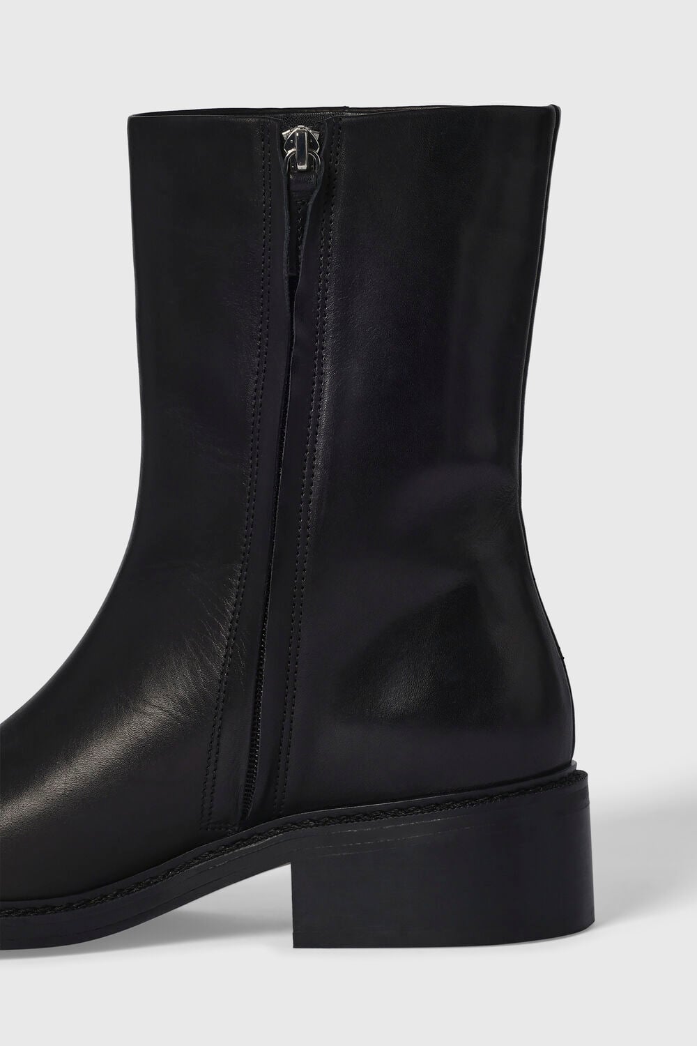 Black Clean Leather Chelsea Boot