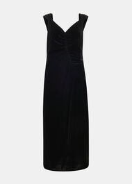 Draped Velvet Midi Dress