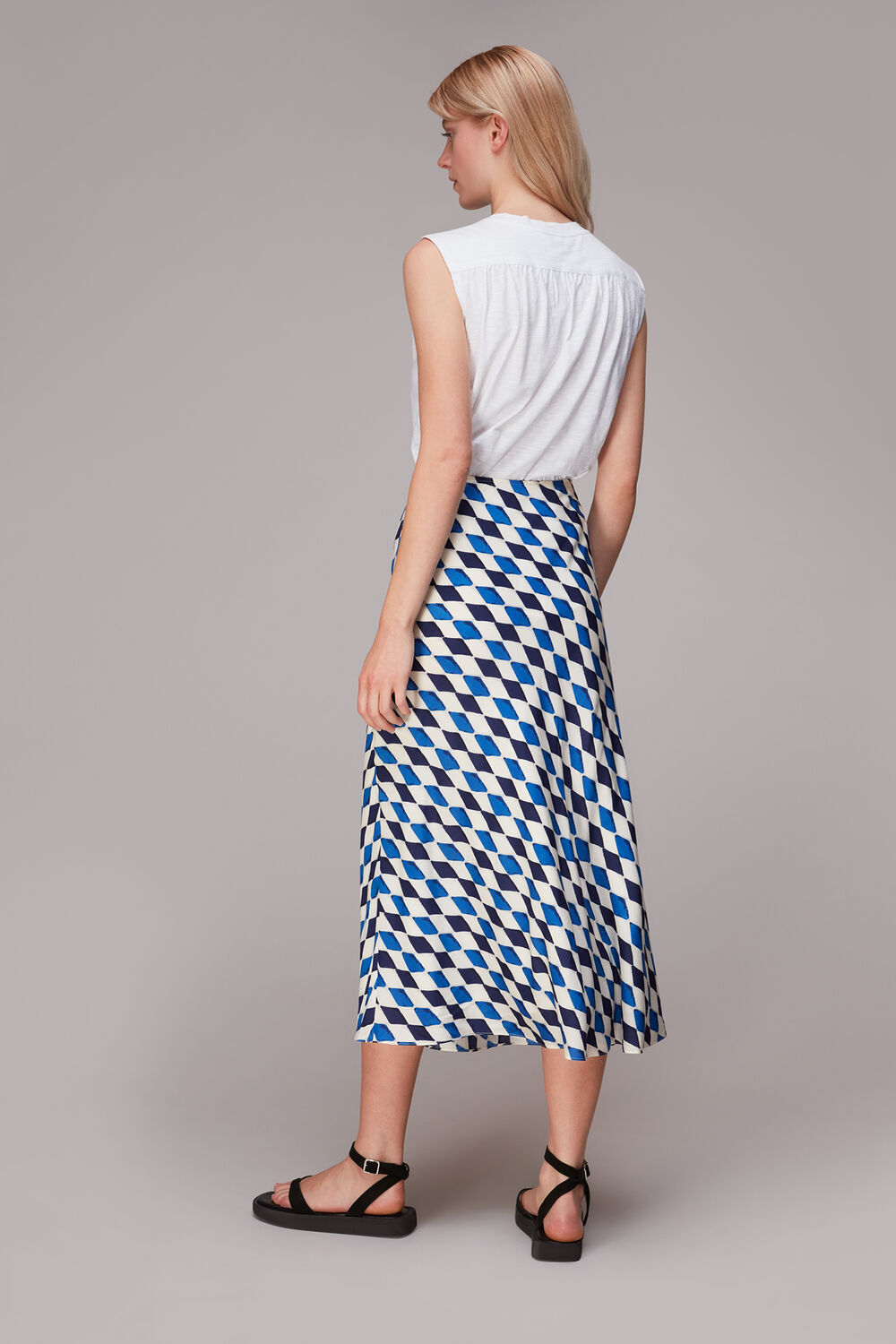 Pinched Diamond Bias Cut Skirt