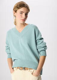 Cotton V Neck Relaxed Knit