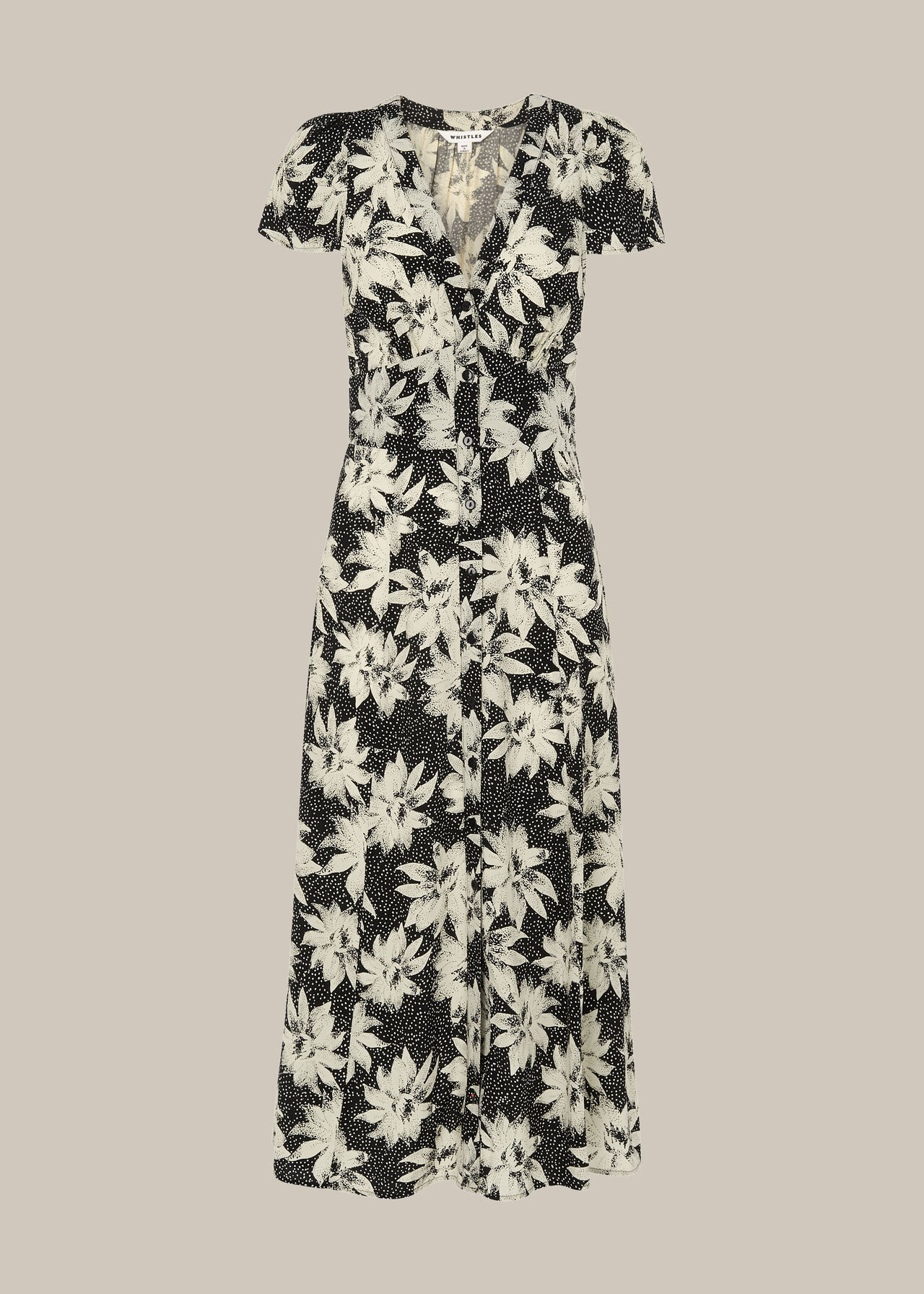 Starburst Floral Print Dress Black/Multi