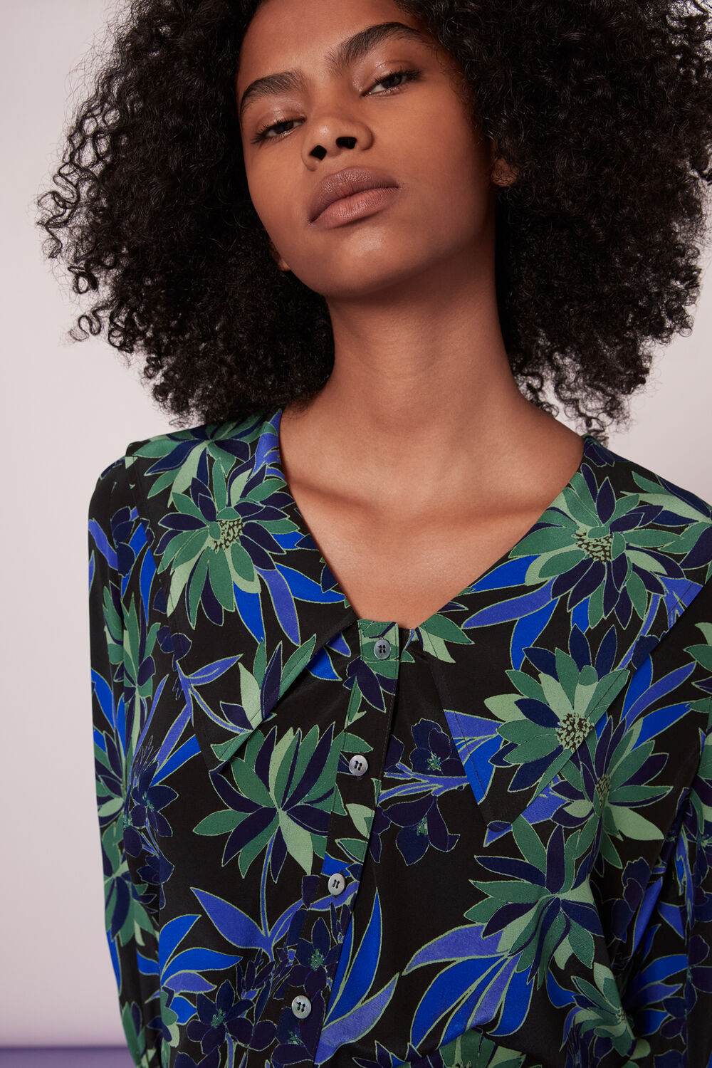 Scaling Blossom Silk Shirt