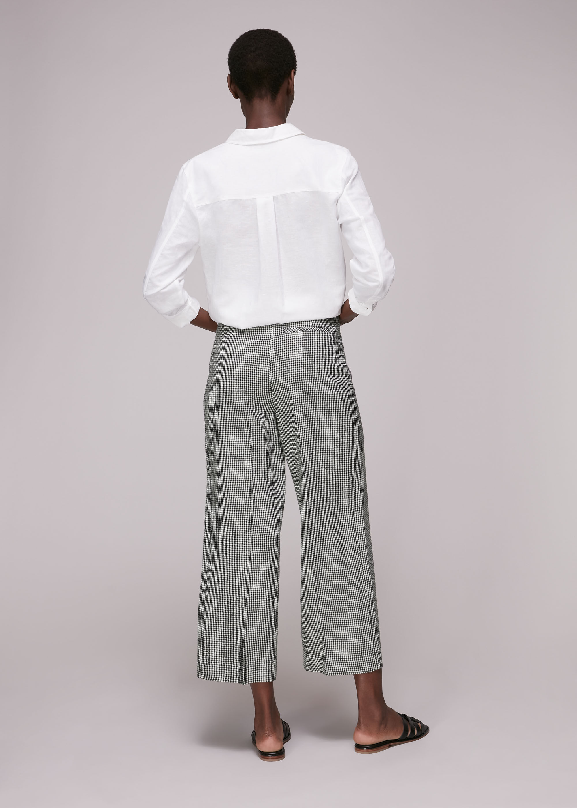 Cropped check trousers hotsell