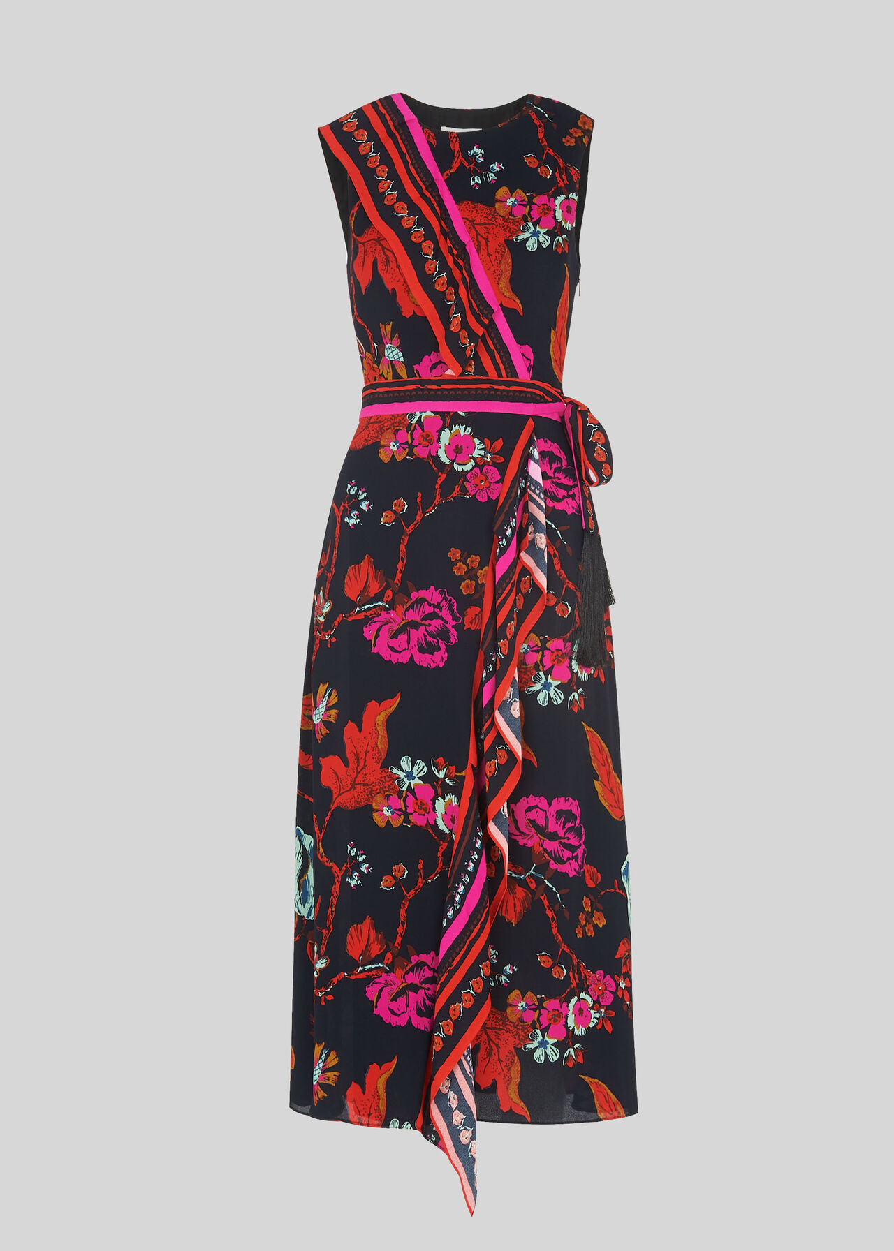 Scarf Print Wrap Dress Multicolour