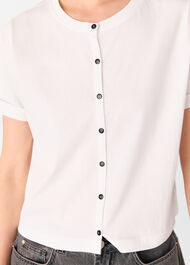 Round Neck Button Up Tee