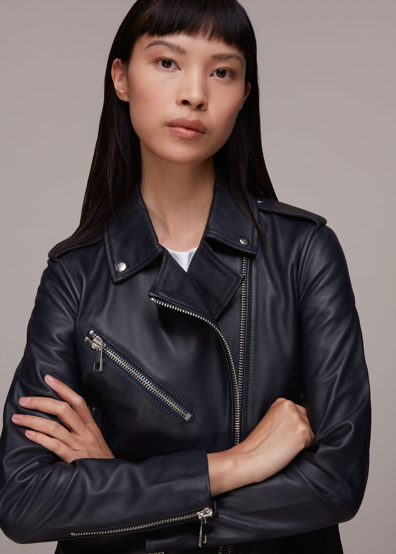 Agnes Pocket Leather Jacket