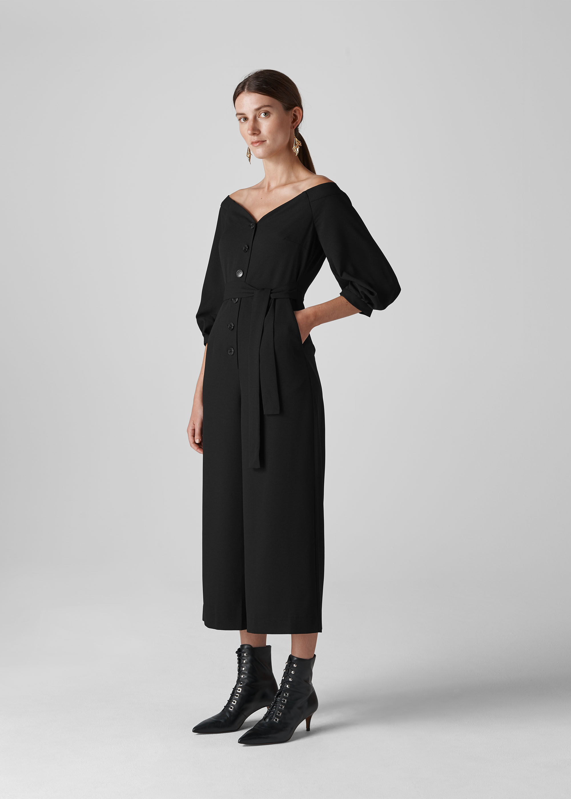Whistles carina sale off shoulder jumpsuit