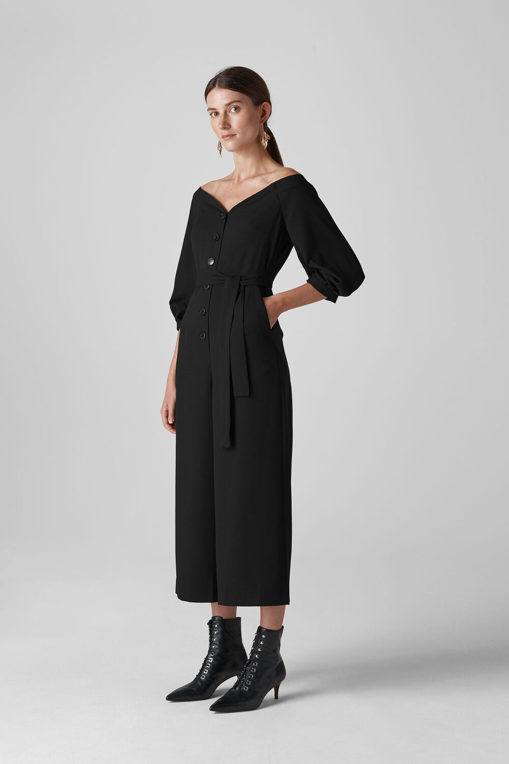 Carina Off Shoulder Jumpsuit Black