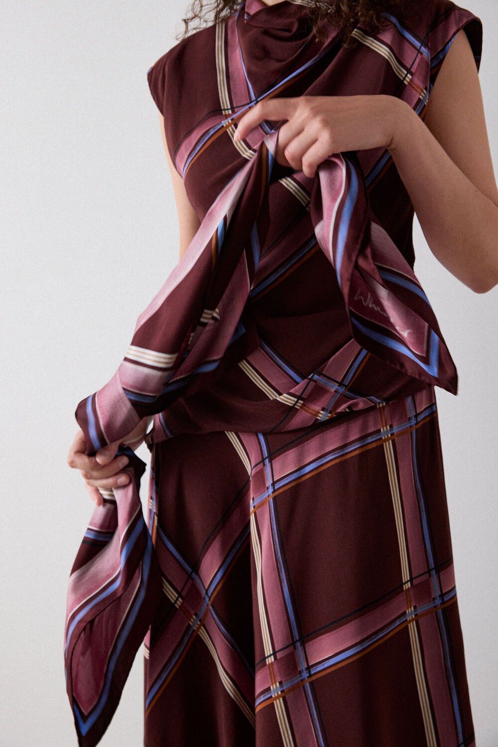 Brown Limited Square Silk Scarf