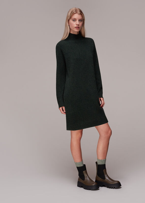 Funnel Neck Knitted Dress