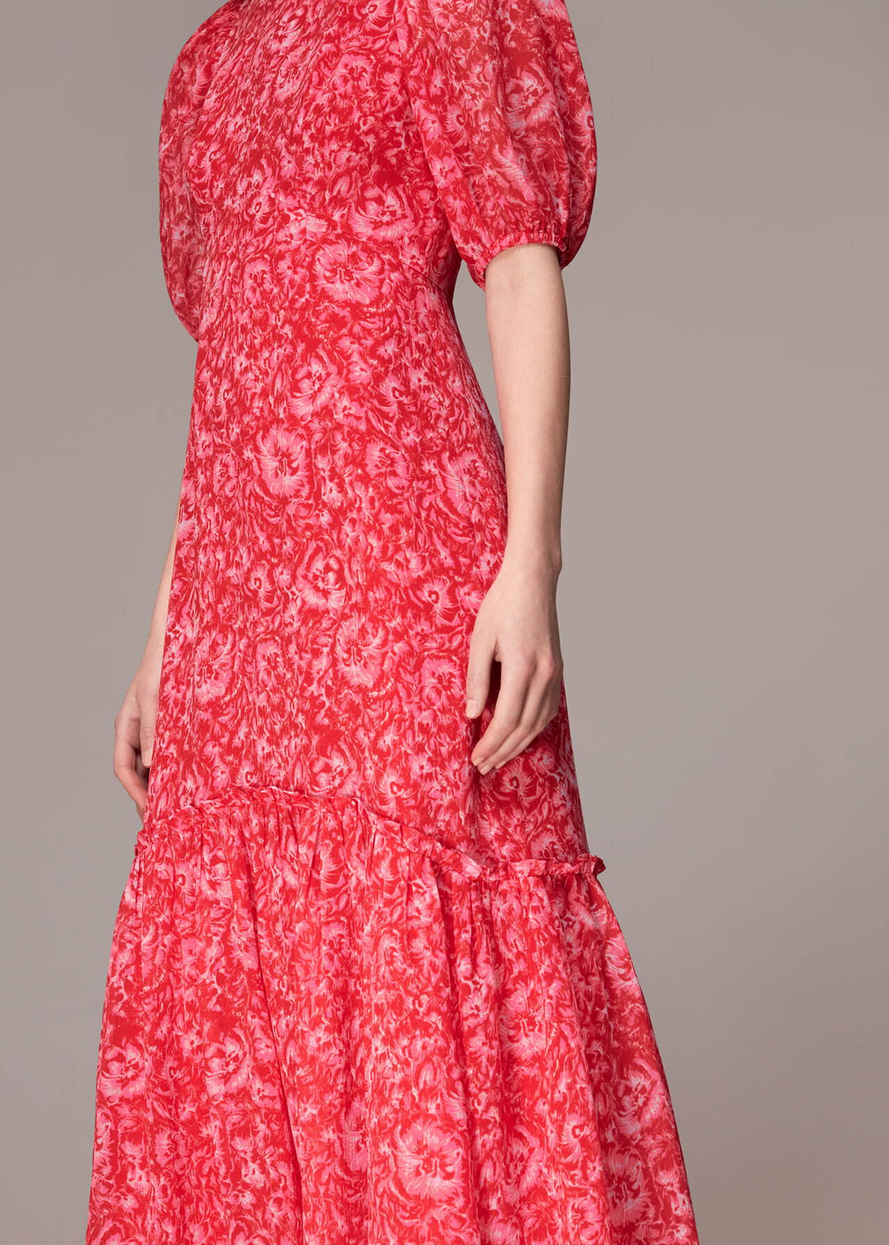 Clouded Floral Midi Dress