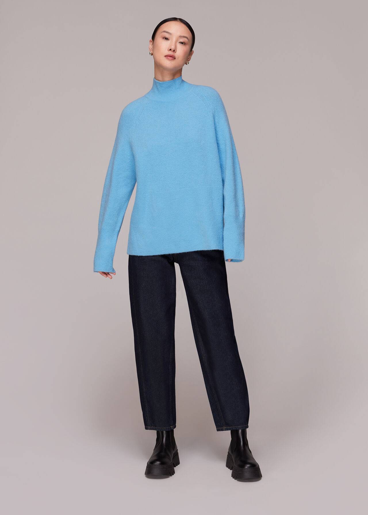 Relaxed Funnel Neck Jumper