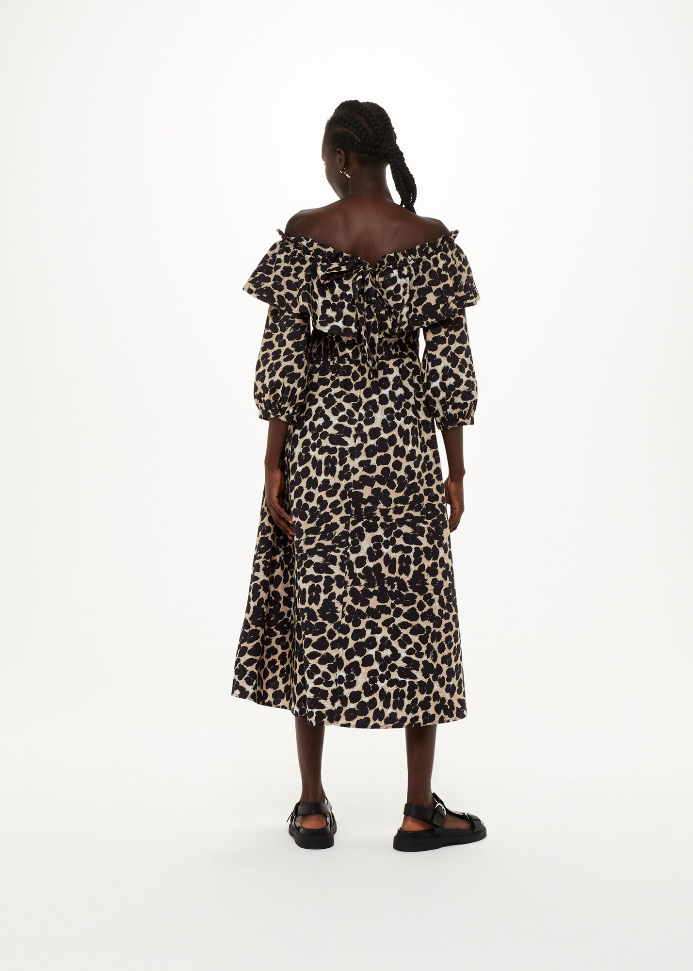 Leopard print bardot dress outlet