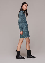 Contrast Leopard Belted Dress