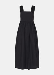 Ruffle Strap Poplin Midi Dress