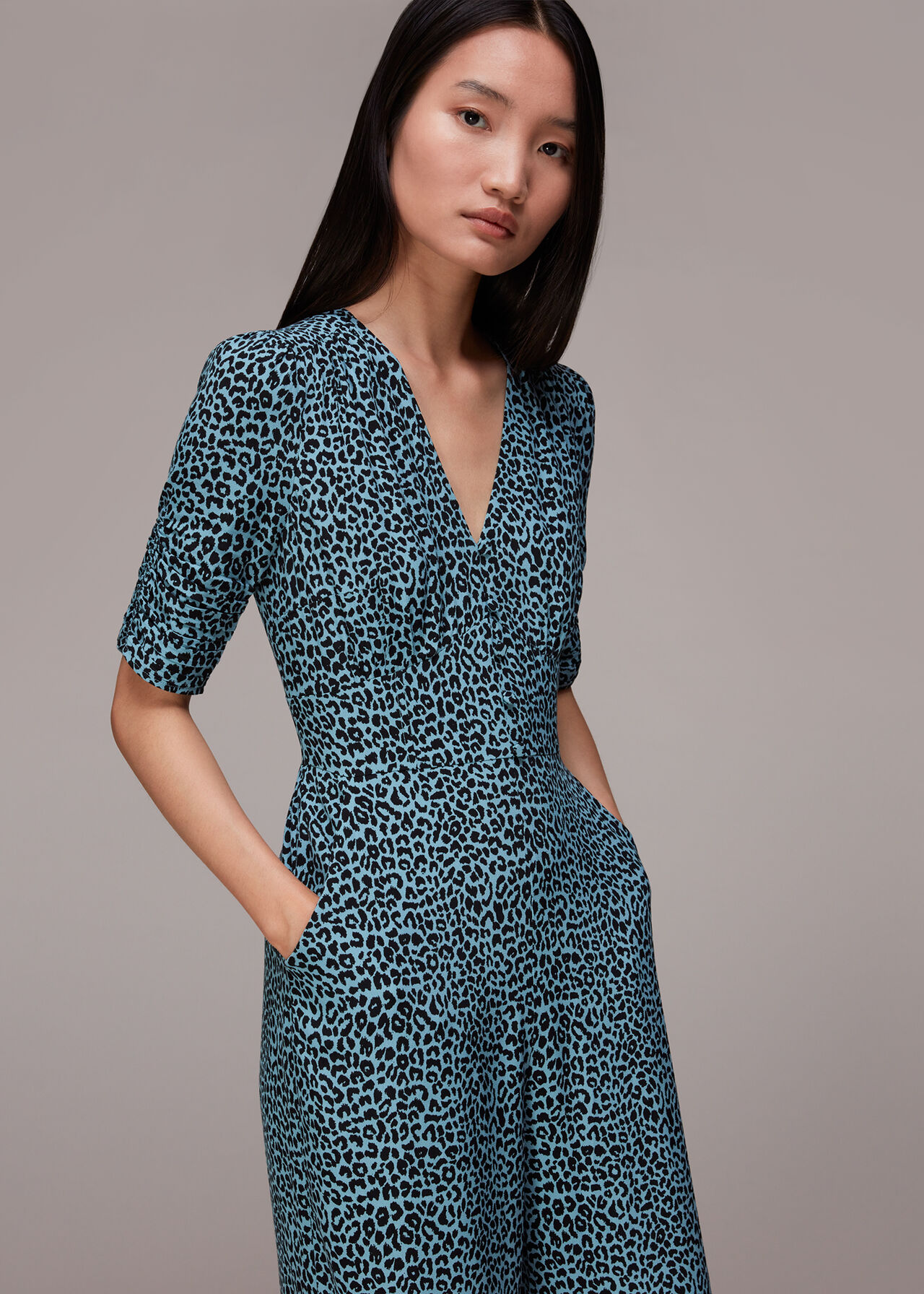 Contrast Leopard Jumpsuit