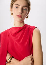Cowl Neck Silk Drape Top