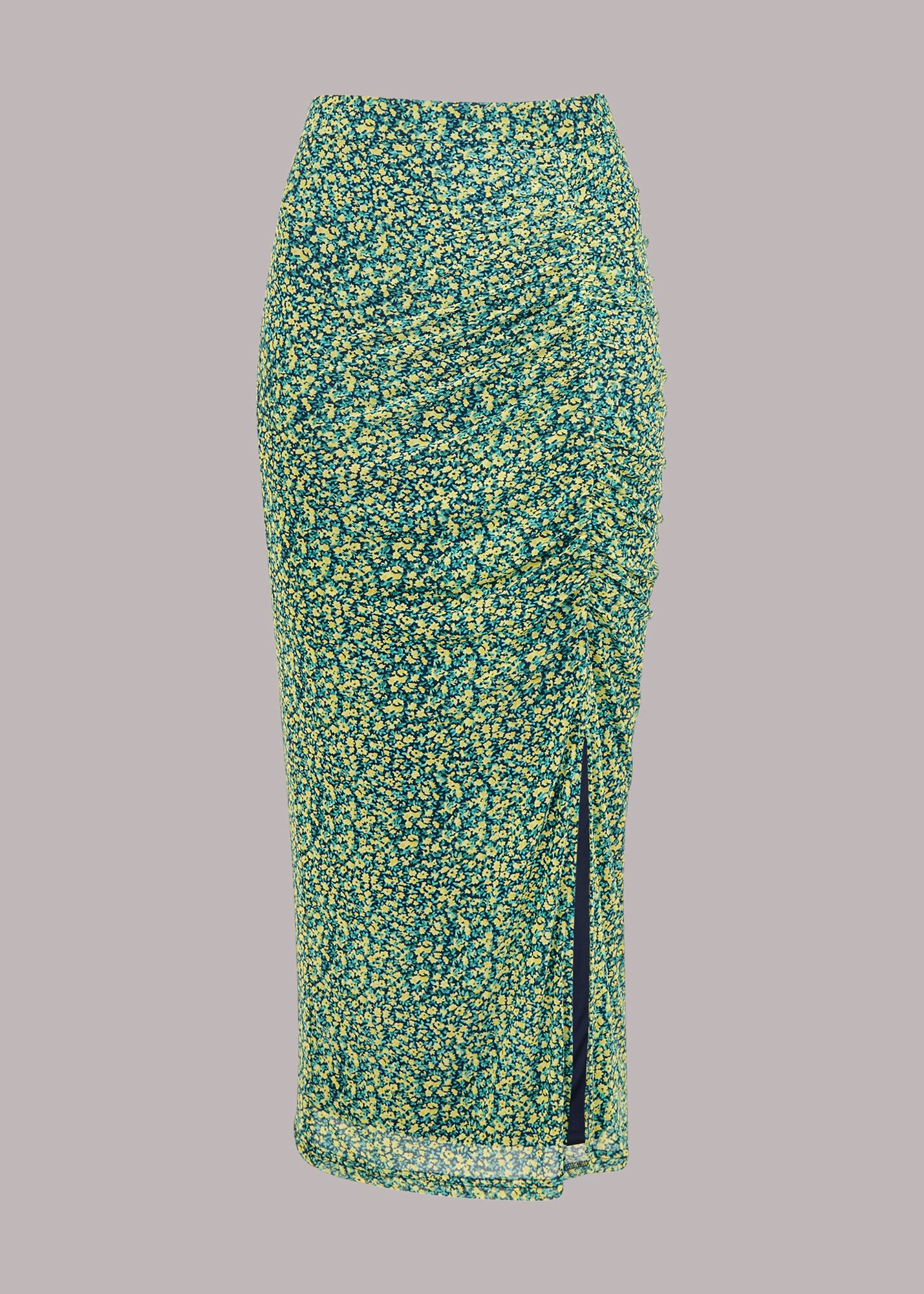 Green/Multi Ditsy Sunflower Mesh Skirt | WHISTLES | Whistles