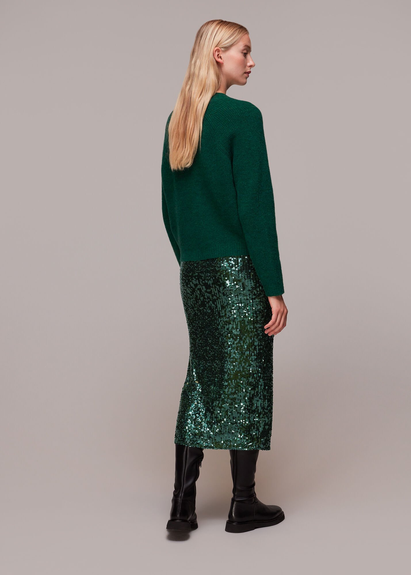 Sequin deals skirt green