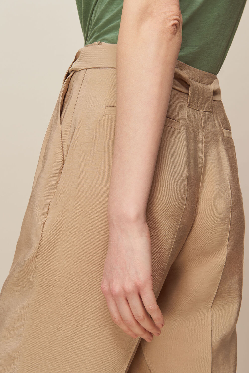 Belted Casual Crop Trouser