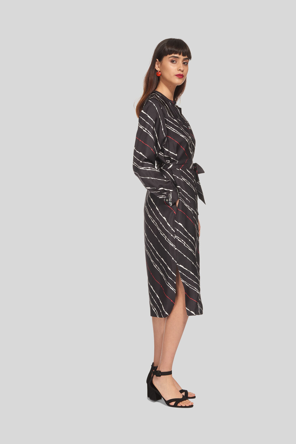 Lightning Print Silk Dress Multicolour