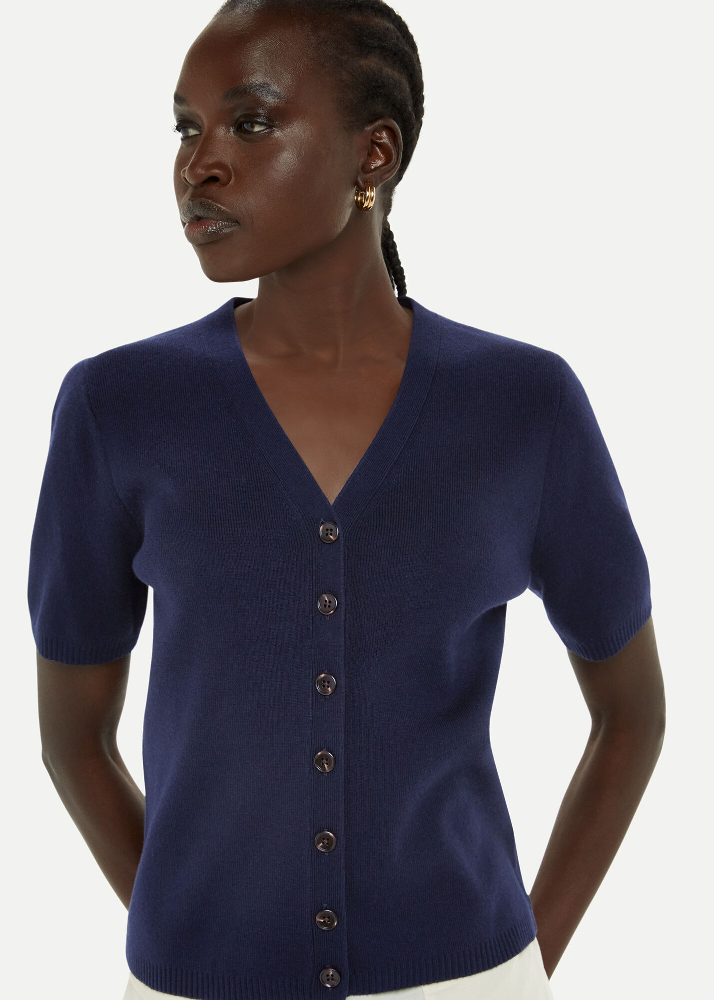 Short sleeve deals v neck cardigan