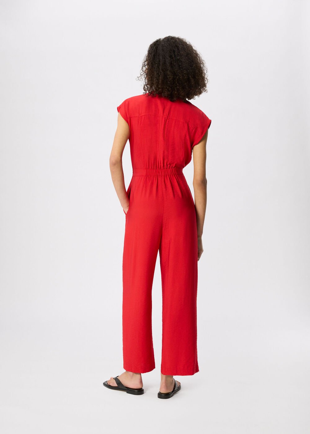 Petite Sleeveless Drawstring Jumpsuit