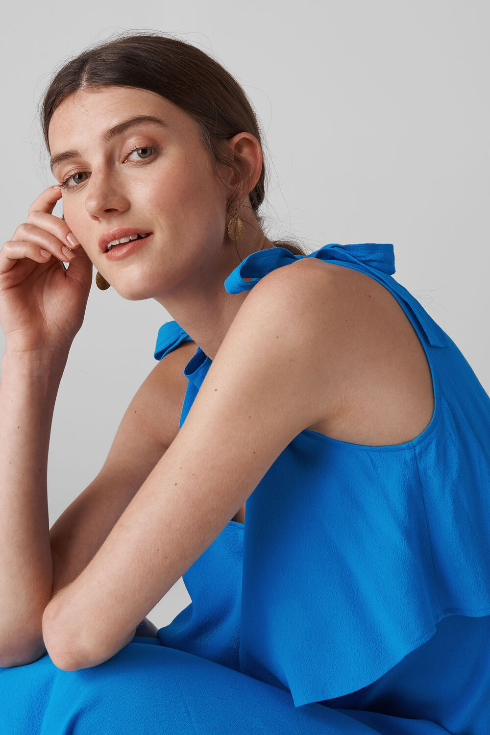 Romina Tie Detail Dress Blue