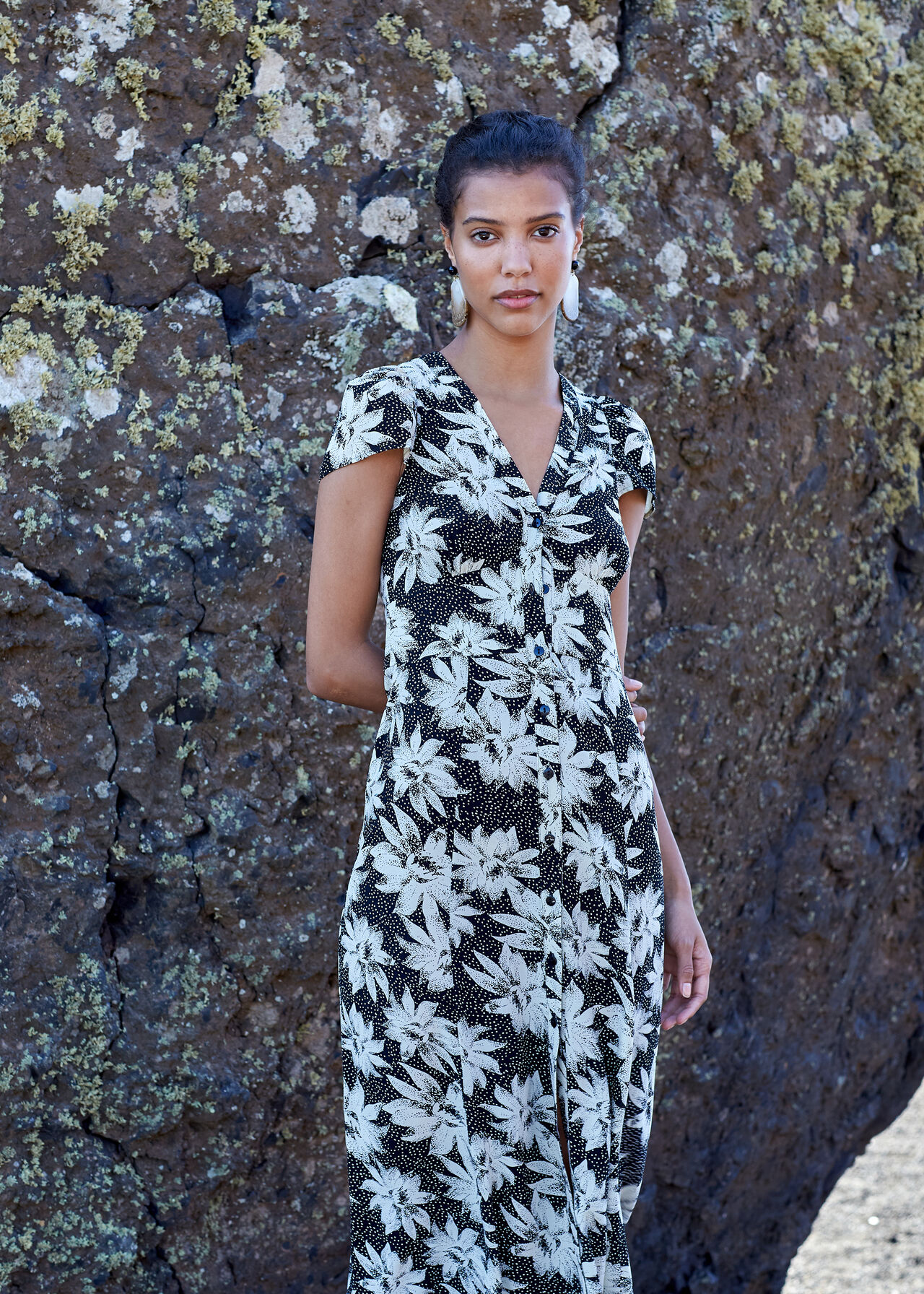 Starburst Floral Print Dress