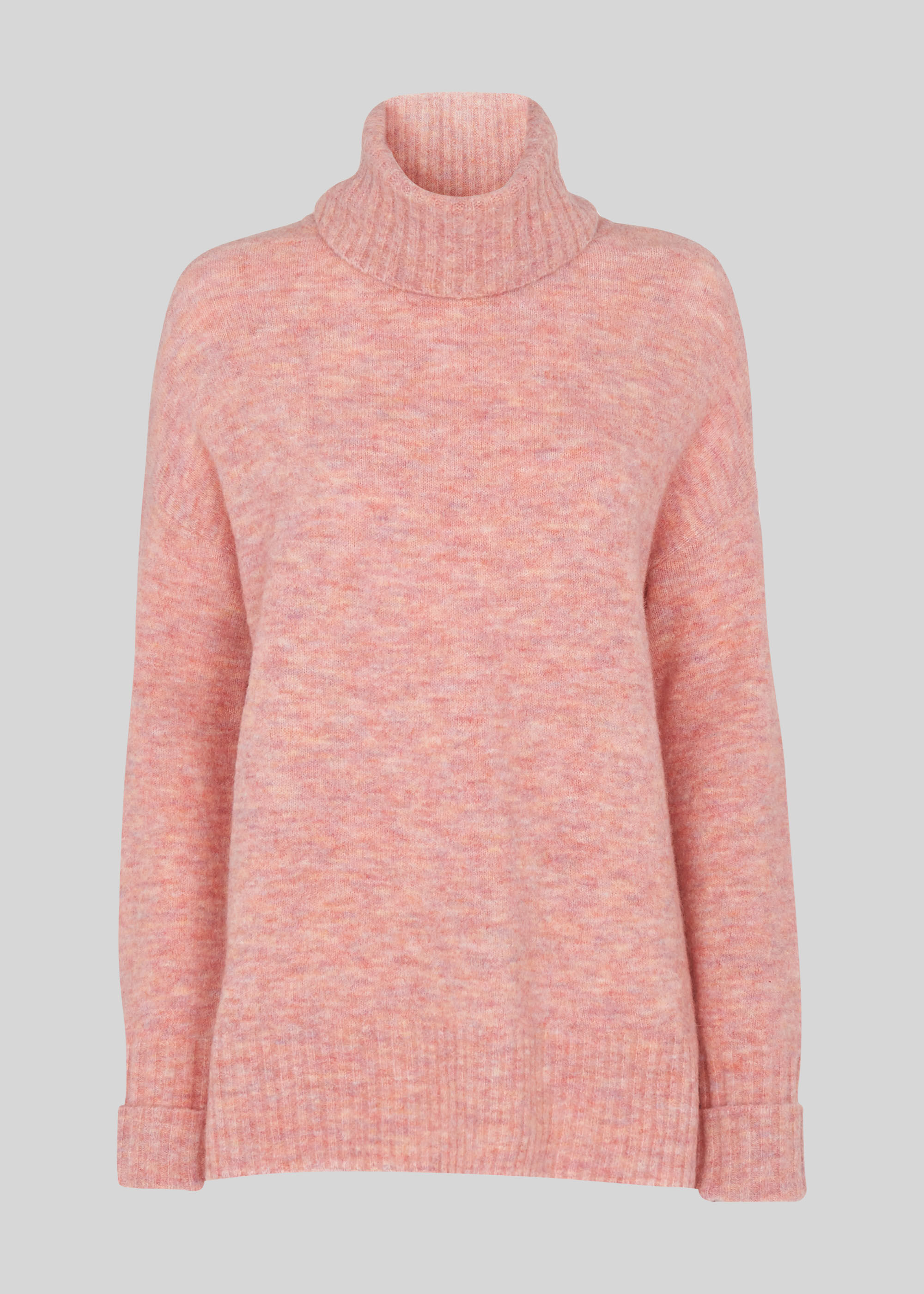 Pale Pink Oversized Roll Neck