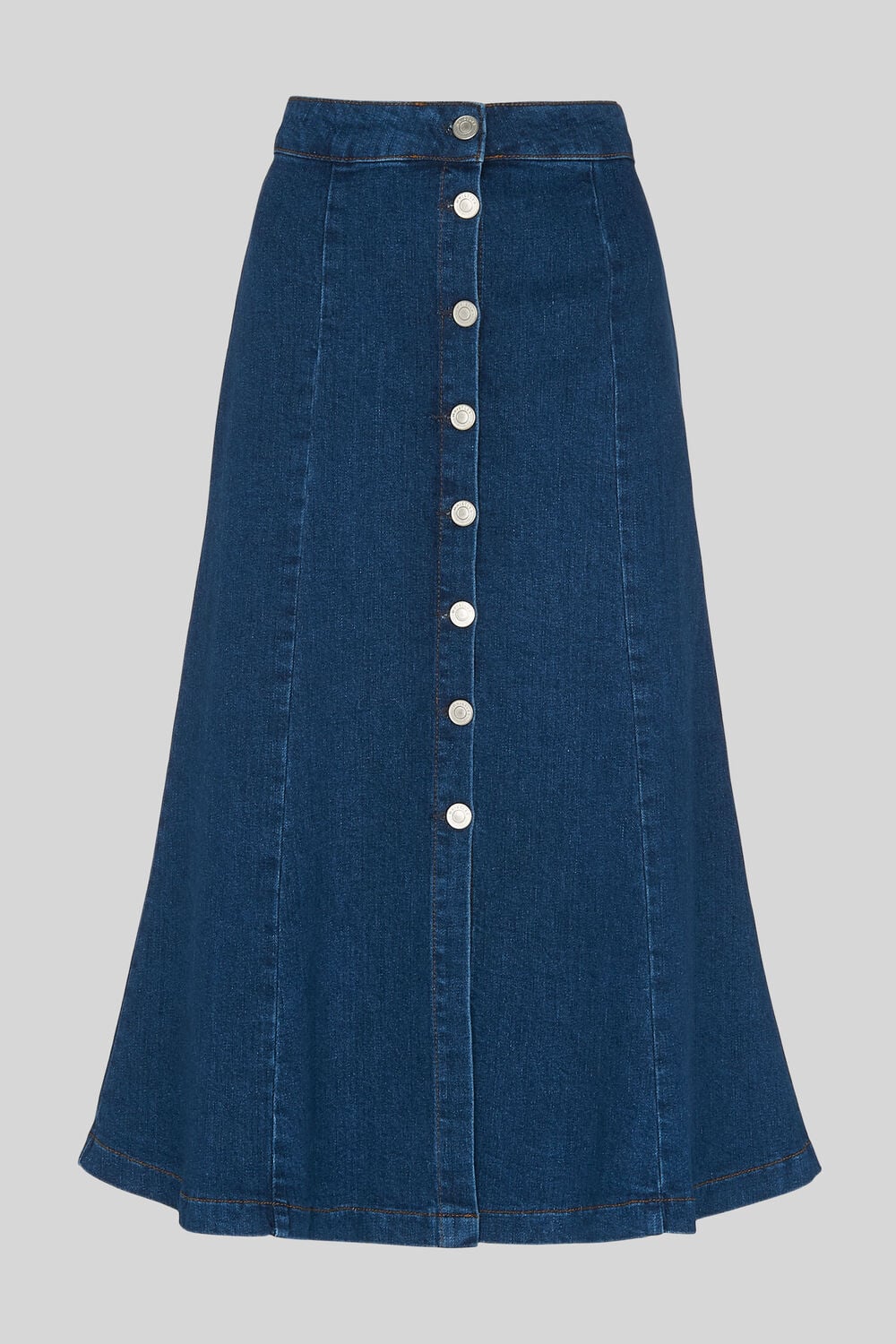 Denim Button Through Skirt Denim