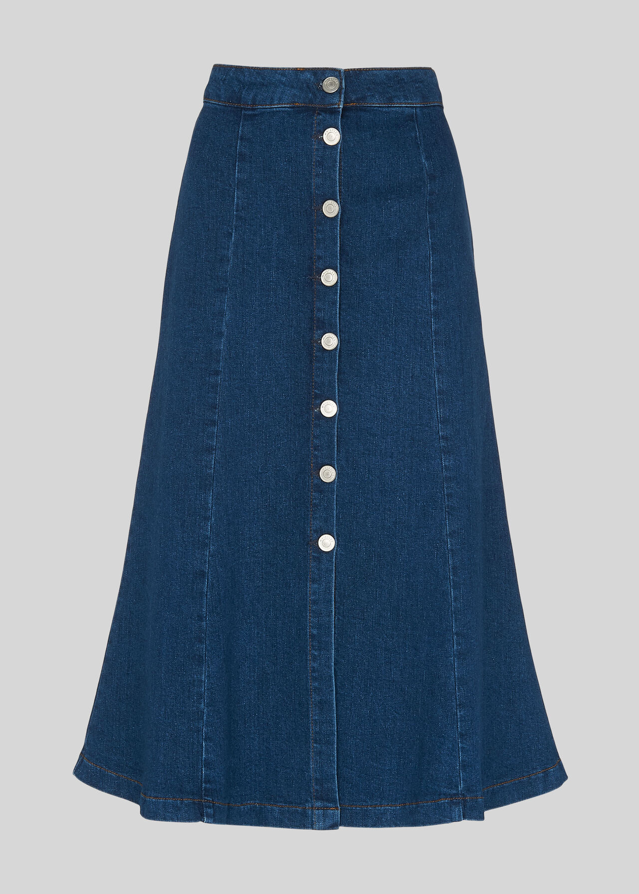 Denim Button Through Skirt Denim