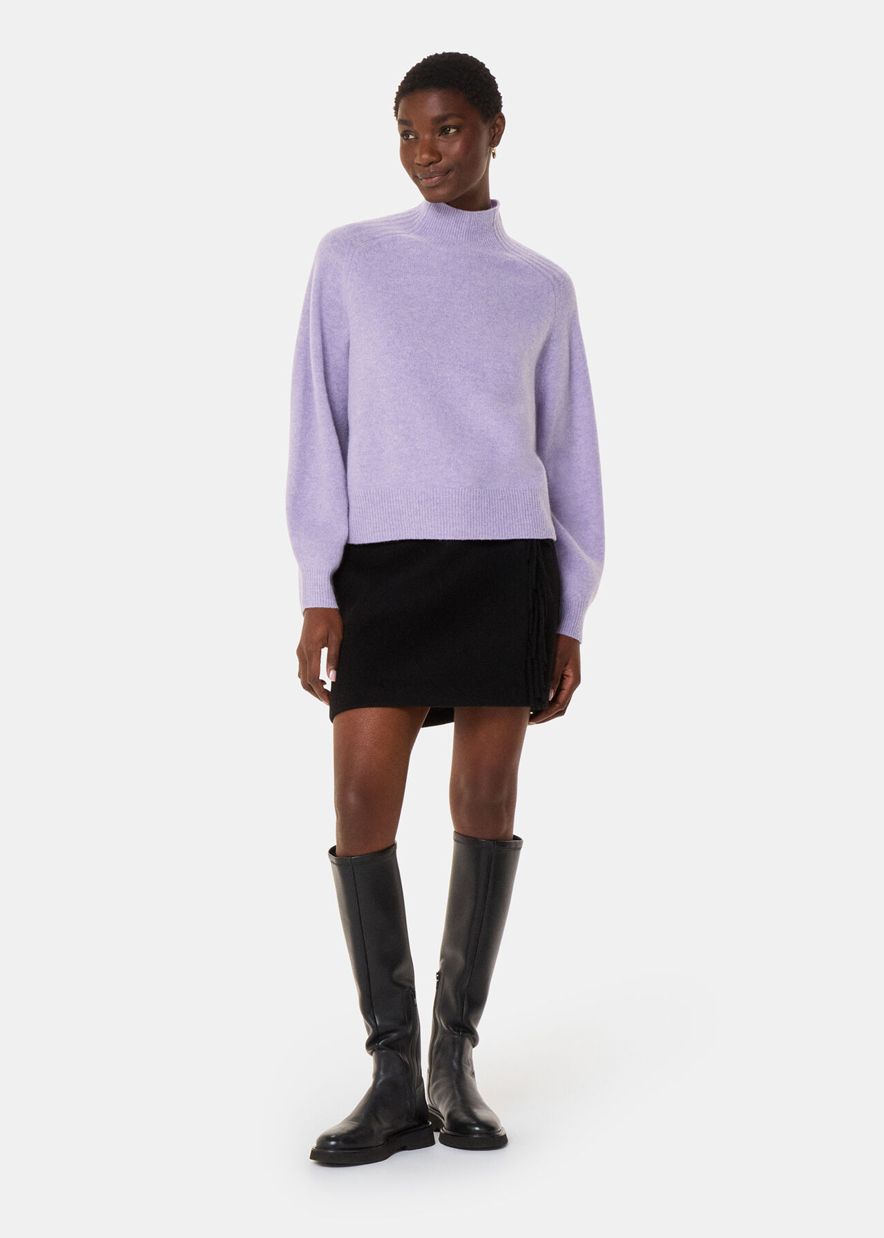 Wool Funnel Neck Knit