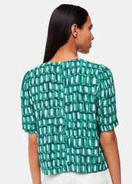Linked Smudge Tie Front Top