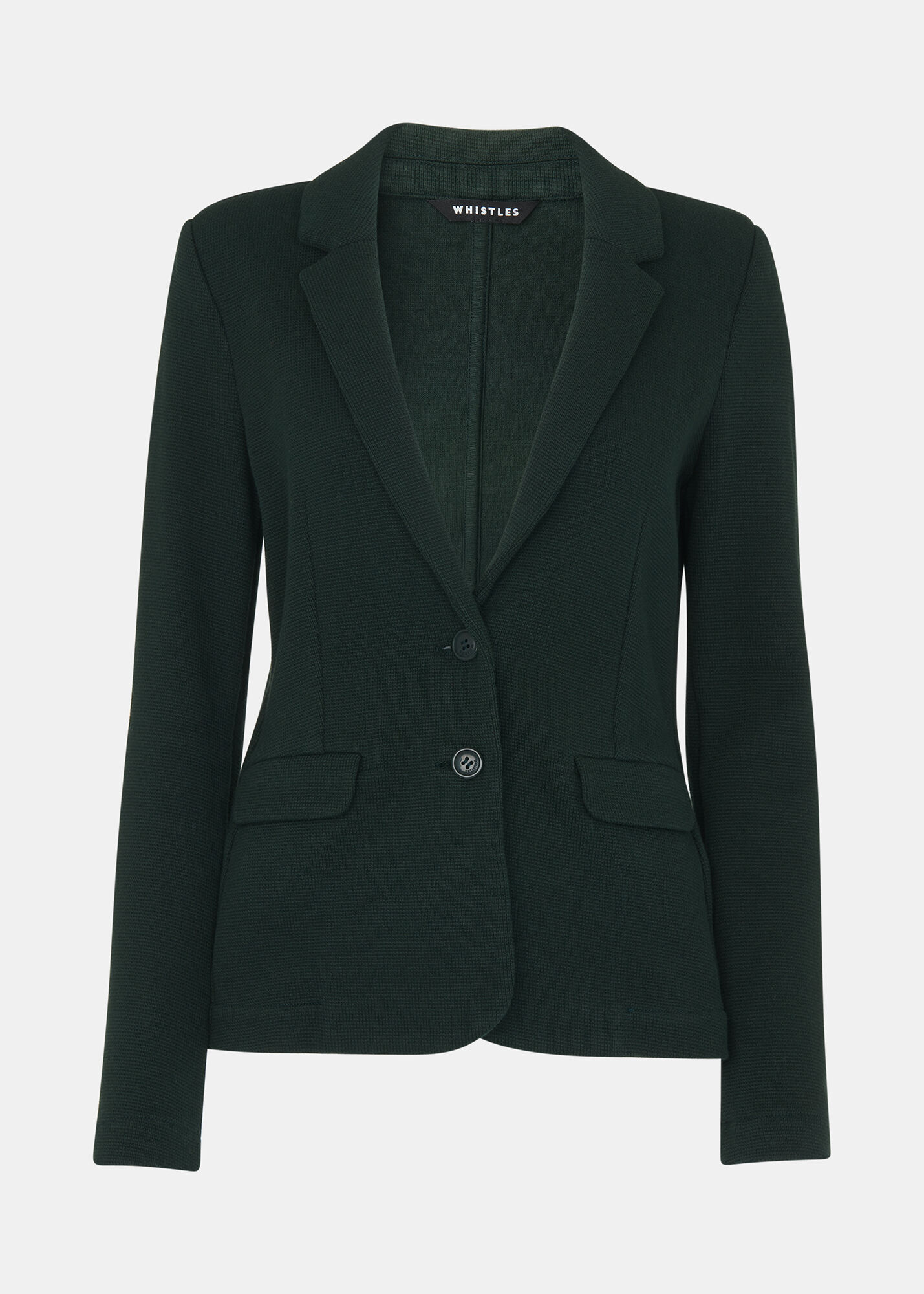 Dark Green Single Breasted Jersey Jacket Whistles