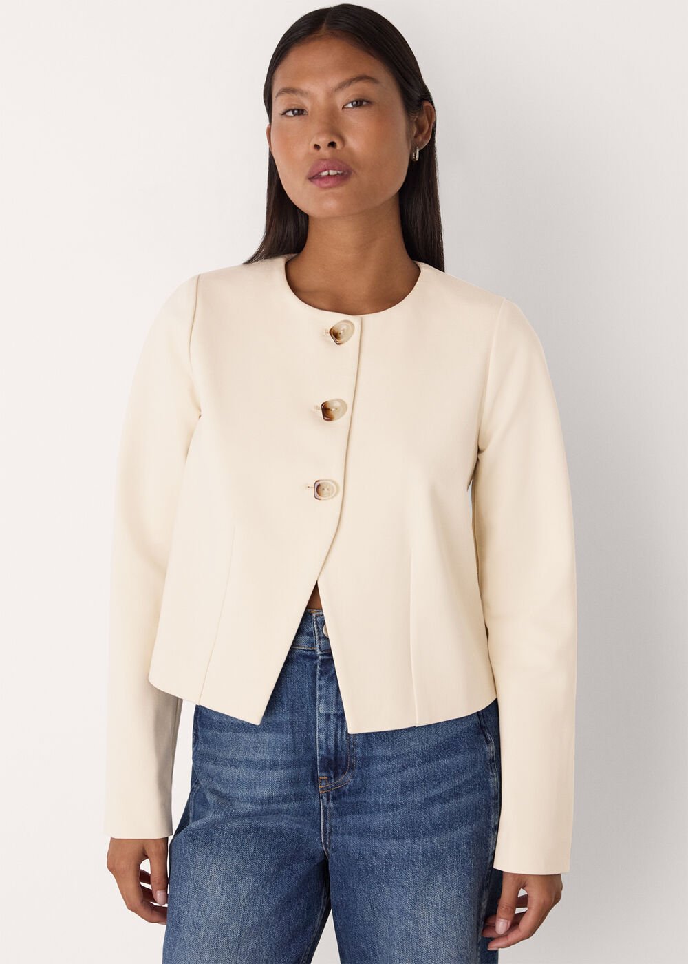 Petite Anne Ponte Button Jacket