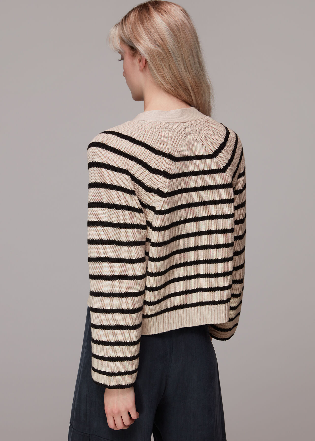 Stripe Cotton Cardigan