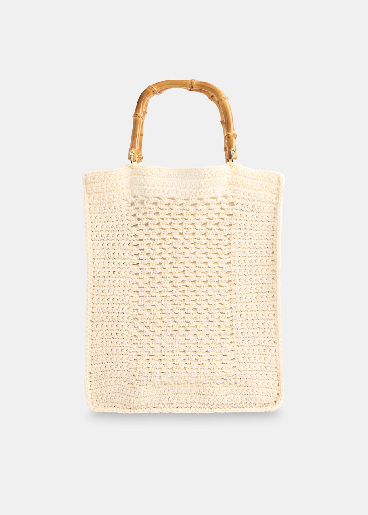 Bamboo Handle Crochet Bag
