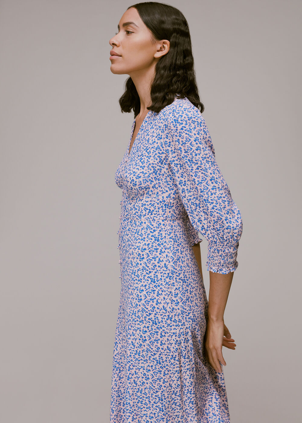 Floral Garden Print Midi Dress