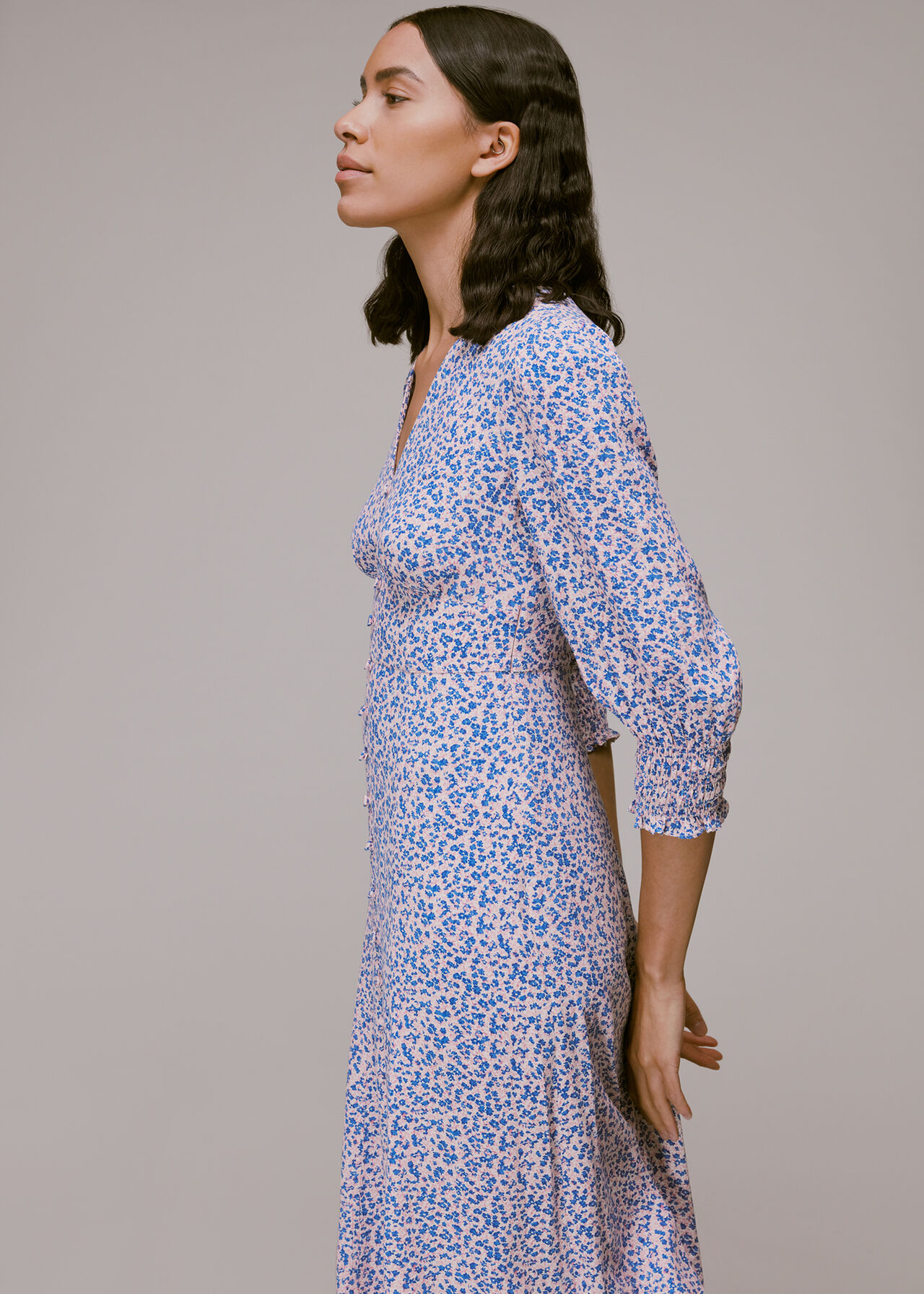 Floral Garden Print Midi Dress