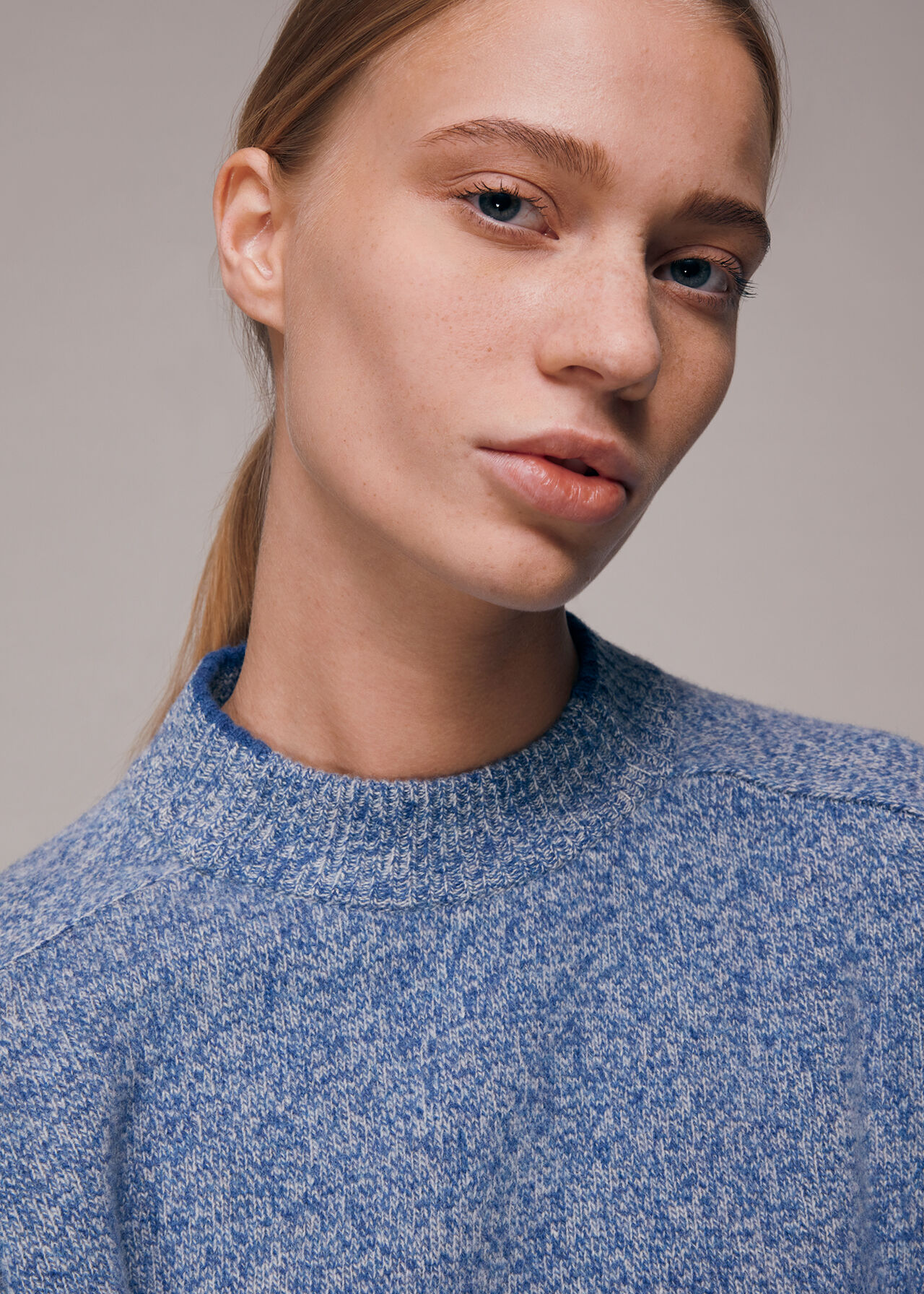 Funnel Neck Flecked Jumper