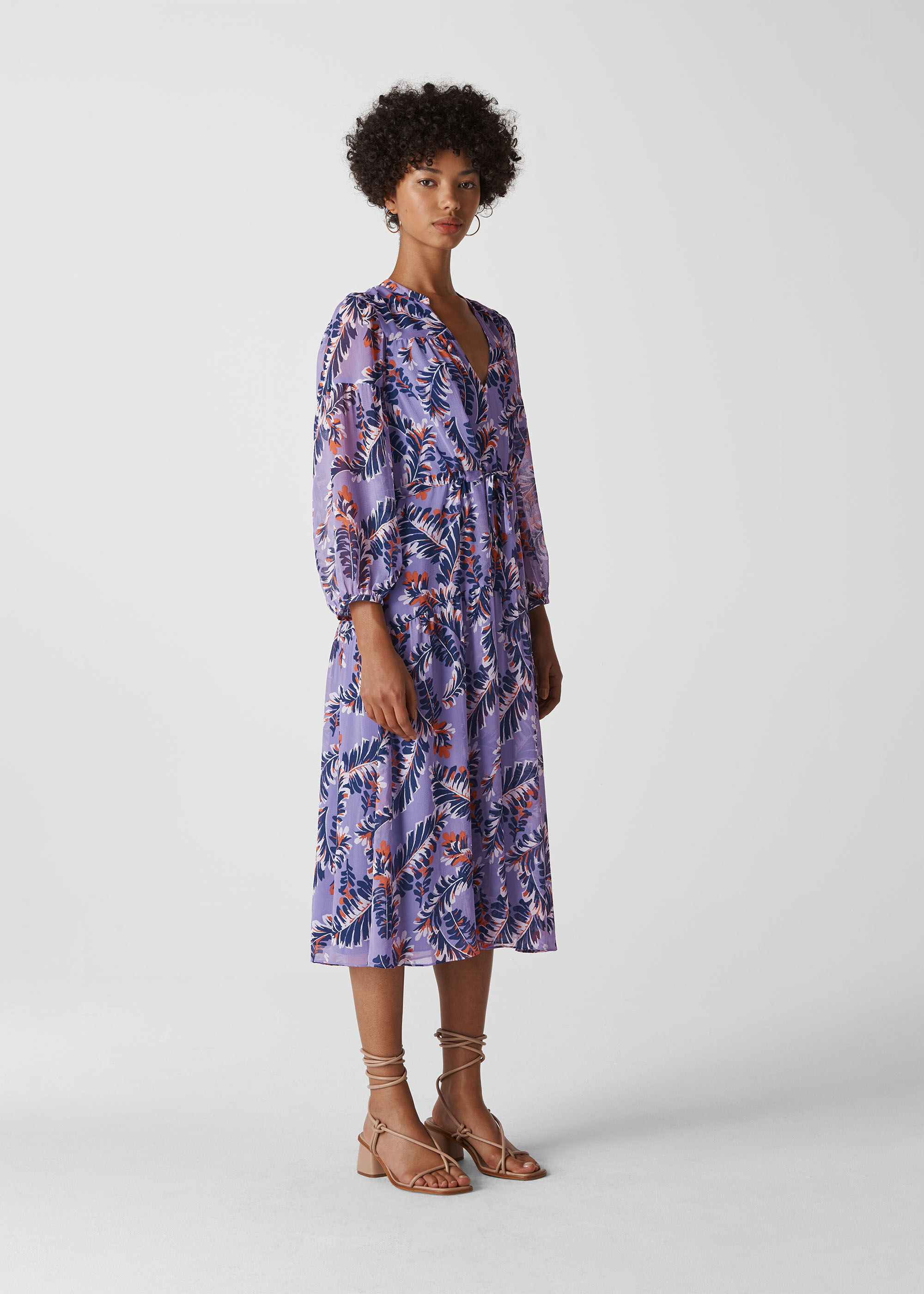 whistles josephine print midi dress