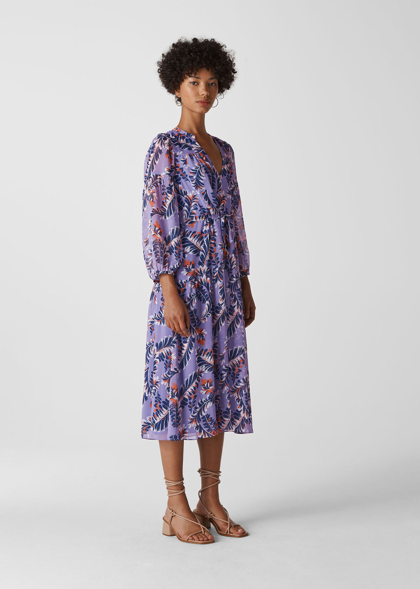 Whistles Women Josephine Print Midi Dress - White - 06