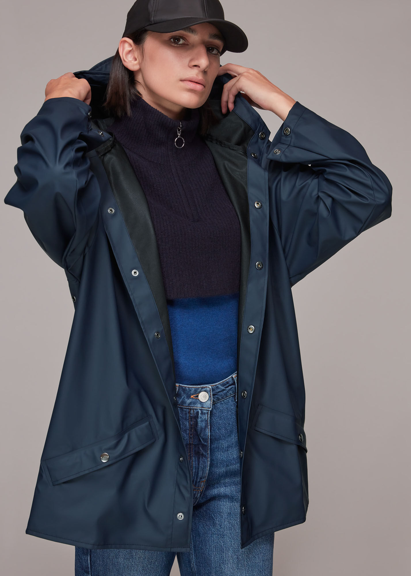 Navy rains sale jacket