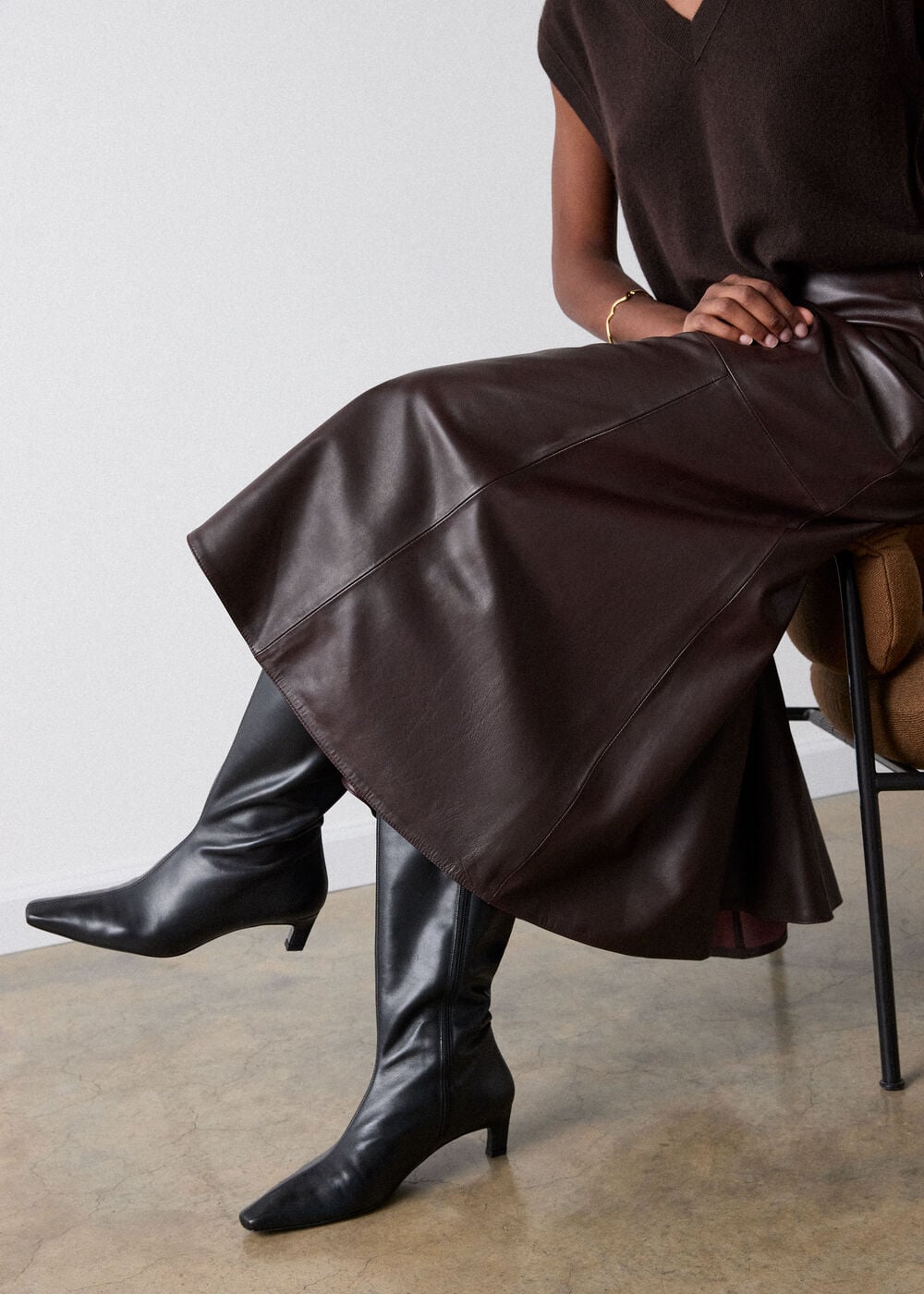 Full Hem Leather Circle Skirt