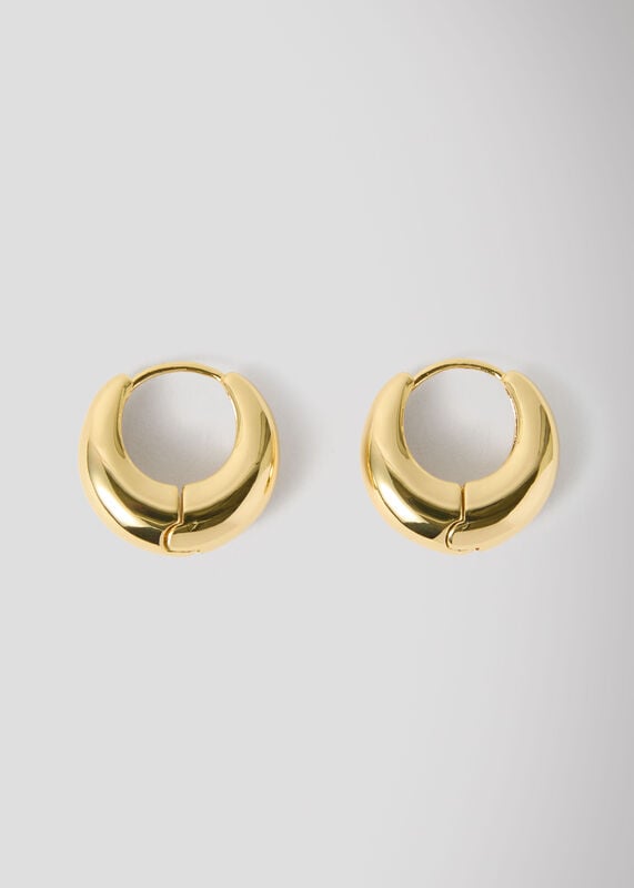Gold Curved Huggie Hoop
